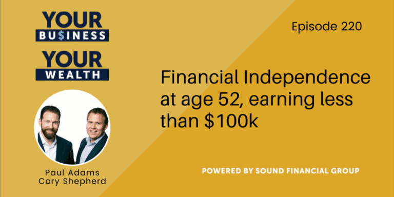 PODCAST EPISODE 220: Financial Independence at age 52, earning less than $100k
